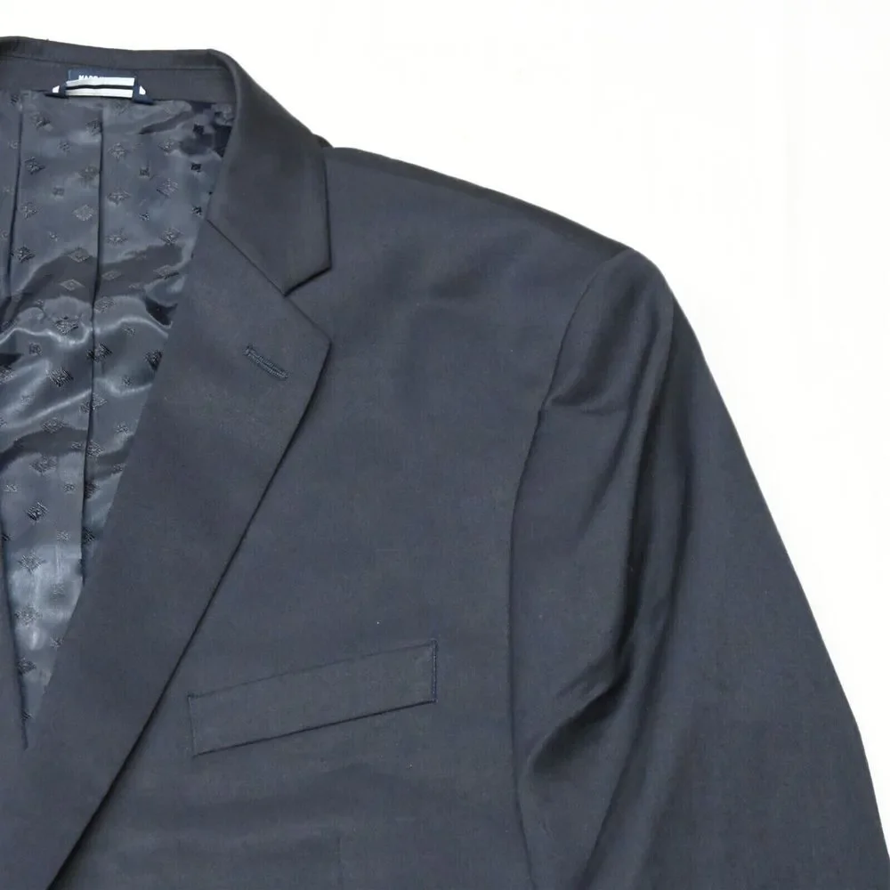 Saddlebred 48R Navy‎ Blue Stretch Wool Gold Button Mens Blazer Sport Coat Jacket